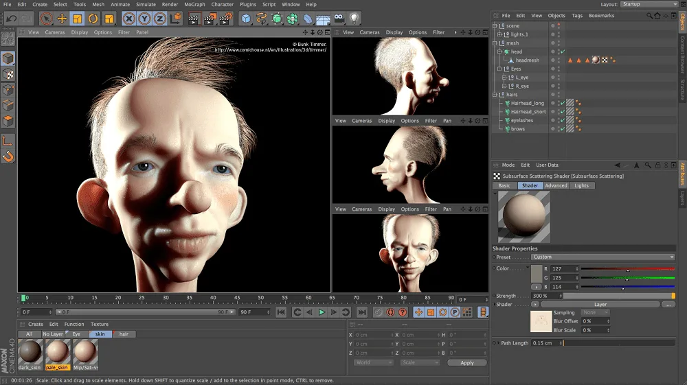 Работа над 3D-моделью персонажа: сетка, ракурсы и материалы
