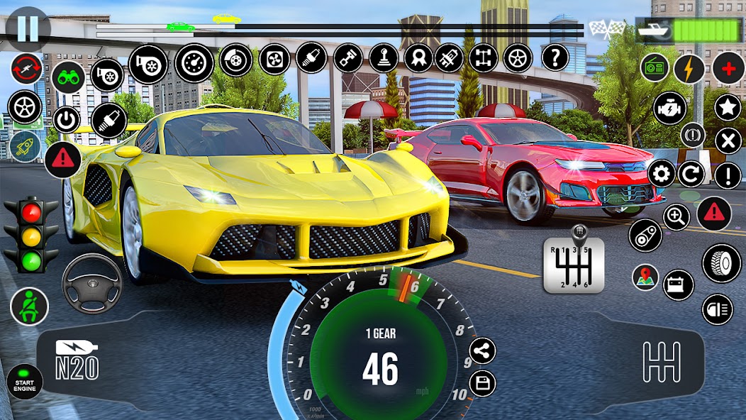 Drag Racing Game: городская гонка с ручным переключением
