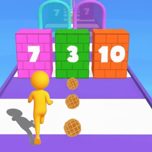 Stickman Rush - иконка игры с оранжевым персонажем и числовыми воротами