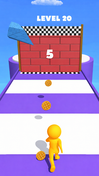 Stickman Rush: уровень 20, монеты и стена финиша