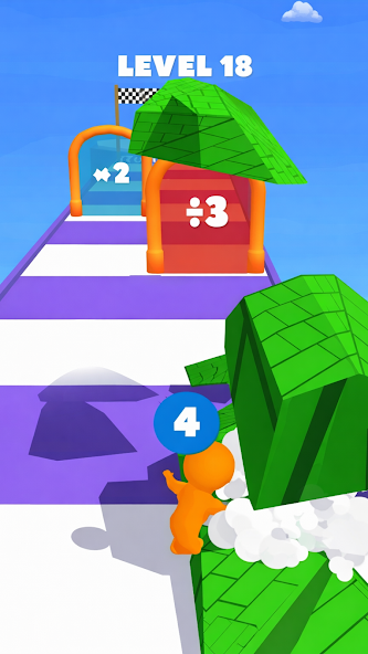 Stickman Rush: трасса с воротами плюс пять и минус пять